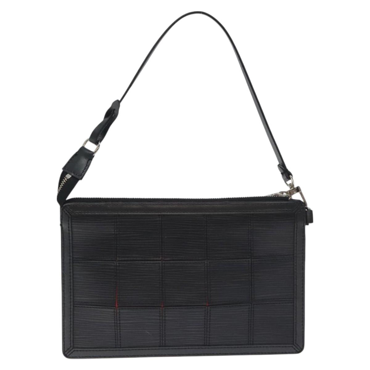 LOUIS VUITTON Epi Stretch Delmonico Pouch Black M54602 LV Auth 129832