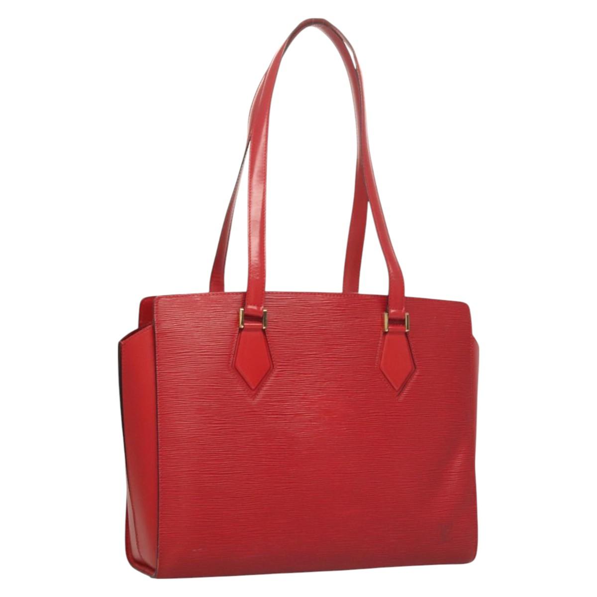LOUIS VUITTON Epi Duplex Tote Bag Red M52427 LV Auth 129844