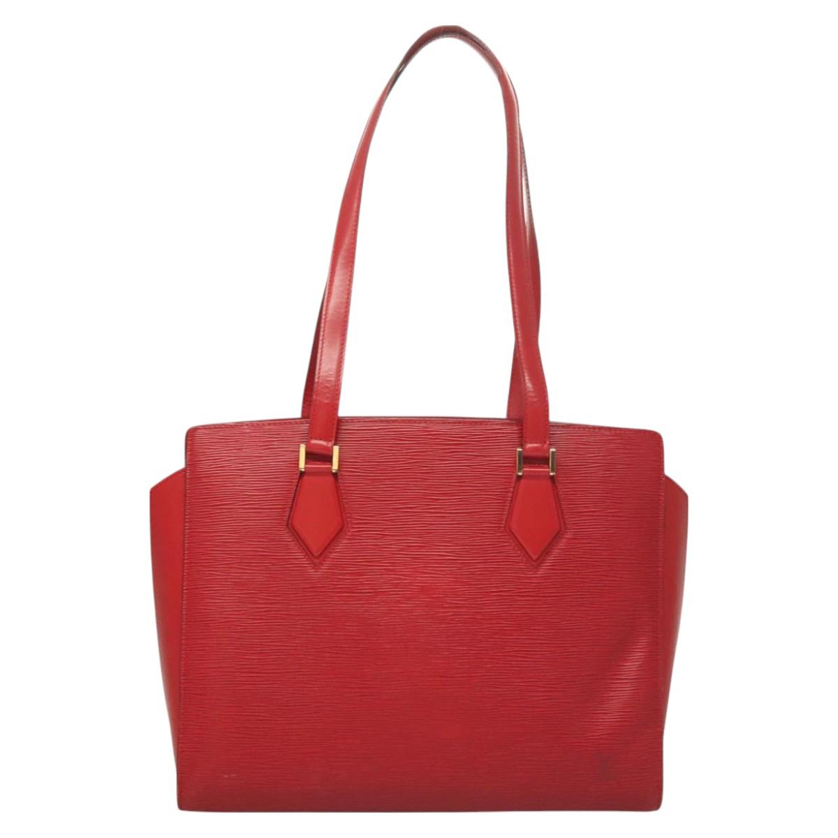 LOUIS VUITTON Epi Duplex Tote Bag Red M52427 LV Auth 129844
