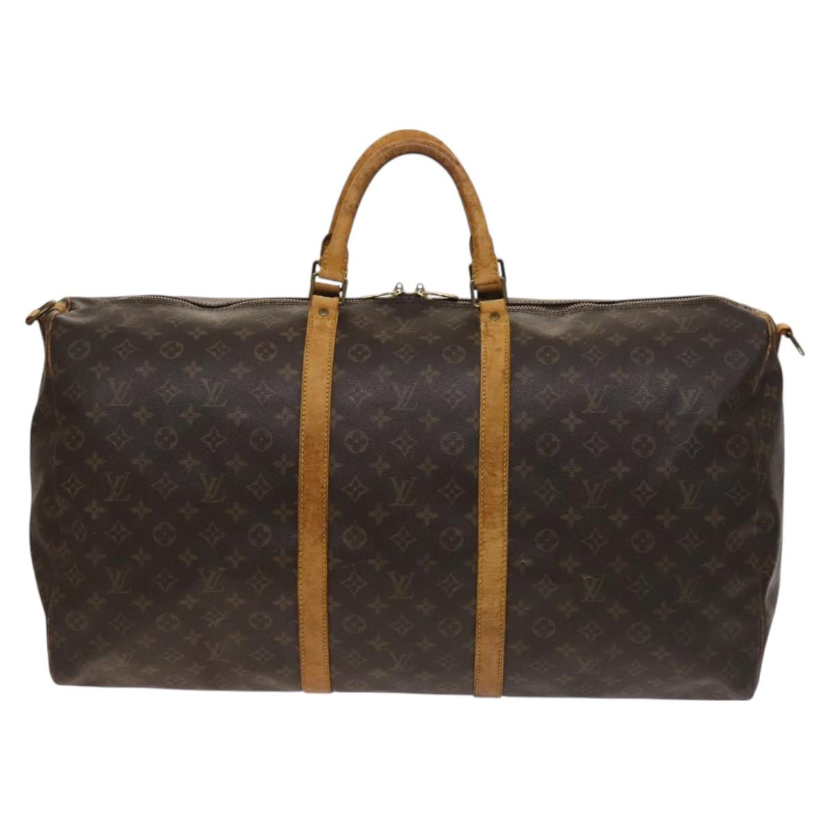 LOUIS VUITTON Monogram Keepall Bandouliere 60 Boston Bag M41412 LV Auth 129880