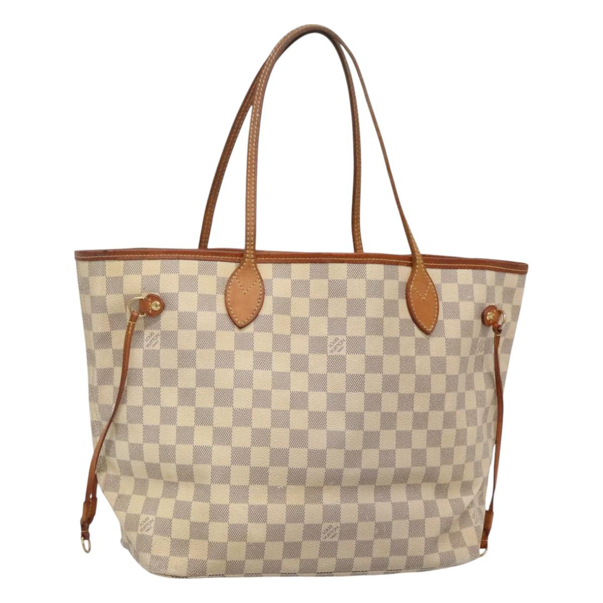 LOUIS VUITTON Damier Azur Neverfull MM Tote Bag N41605 LV Auth 129883