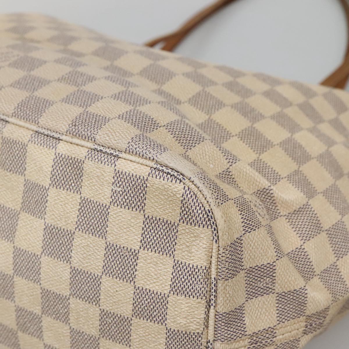 LOUIS VUITTON Damier Azur Neverfull MM Tote Bag N41605 LV Auth 129883
