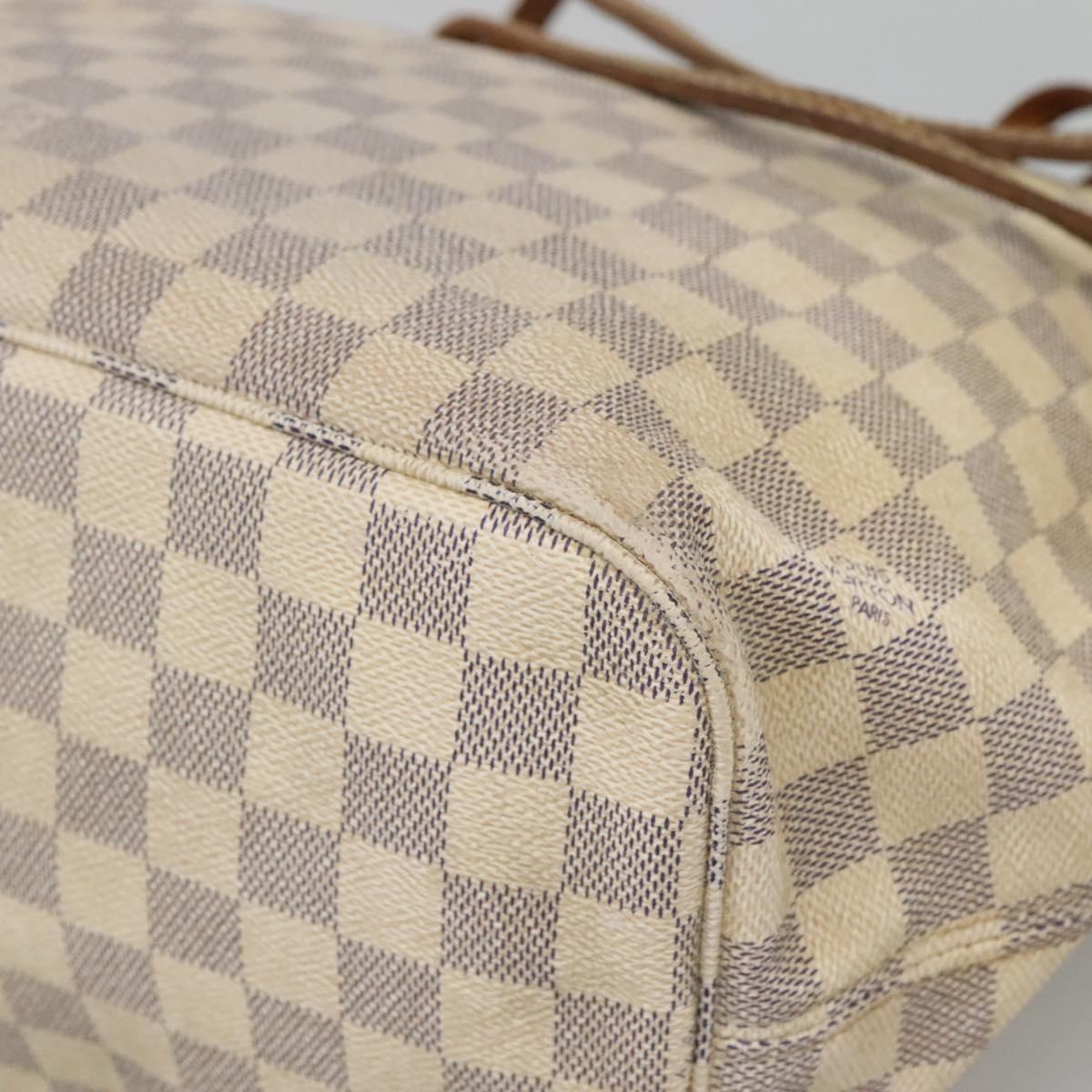 LOUIS VUITTON Damier Azur Neverfull MM Tote Bag N41605 LV Auth 129883