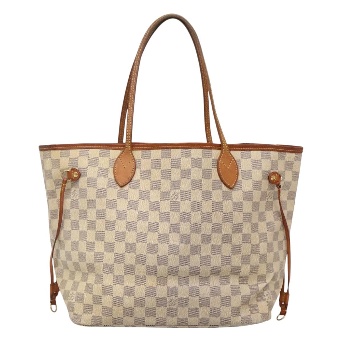 LOUIS VUITTON Damier Azur Neverfull MM Tote Bag N41605 LV Auth 129883