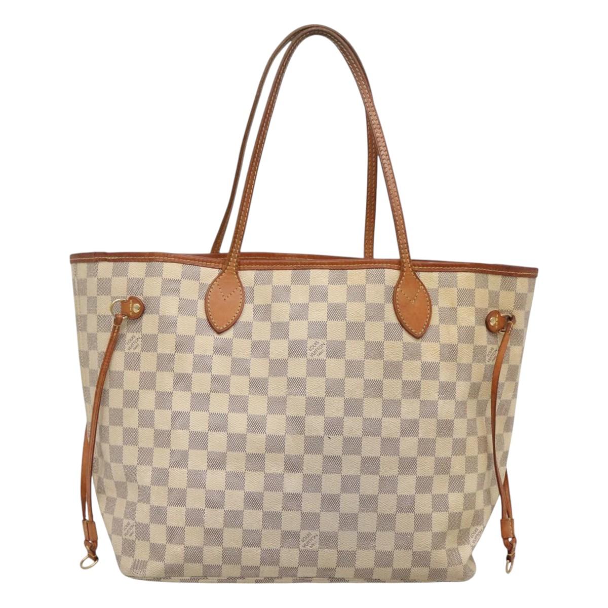 LOUIS VUITTON Damier Azur Neverfull MM Tote Bag N41605 LV Auth 129883