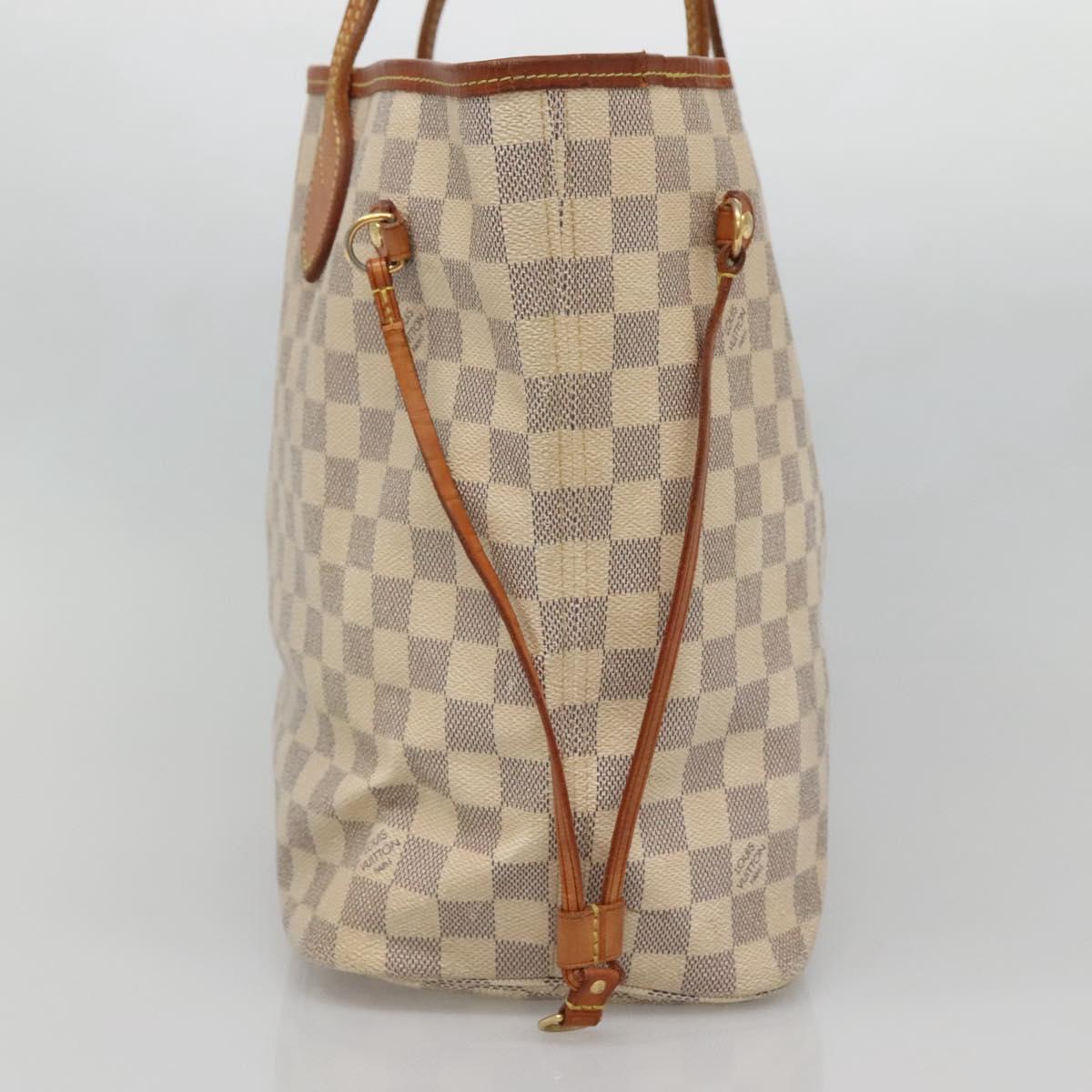 LOUIS VUITTON Damier Azur Neverfull MM Tote Bag N41605 LV Auth 129883