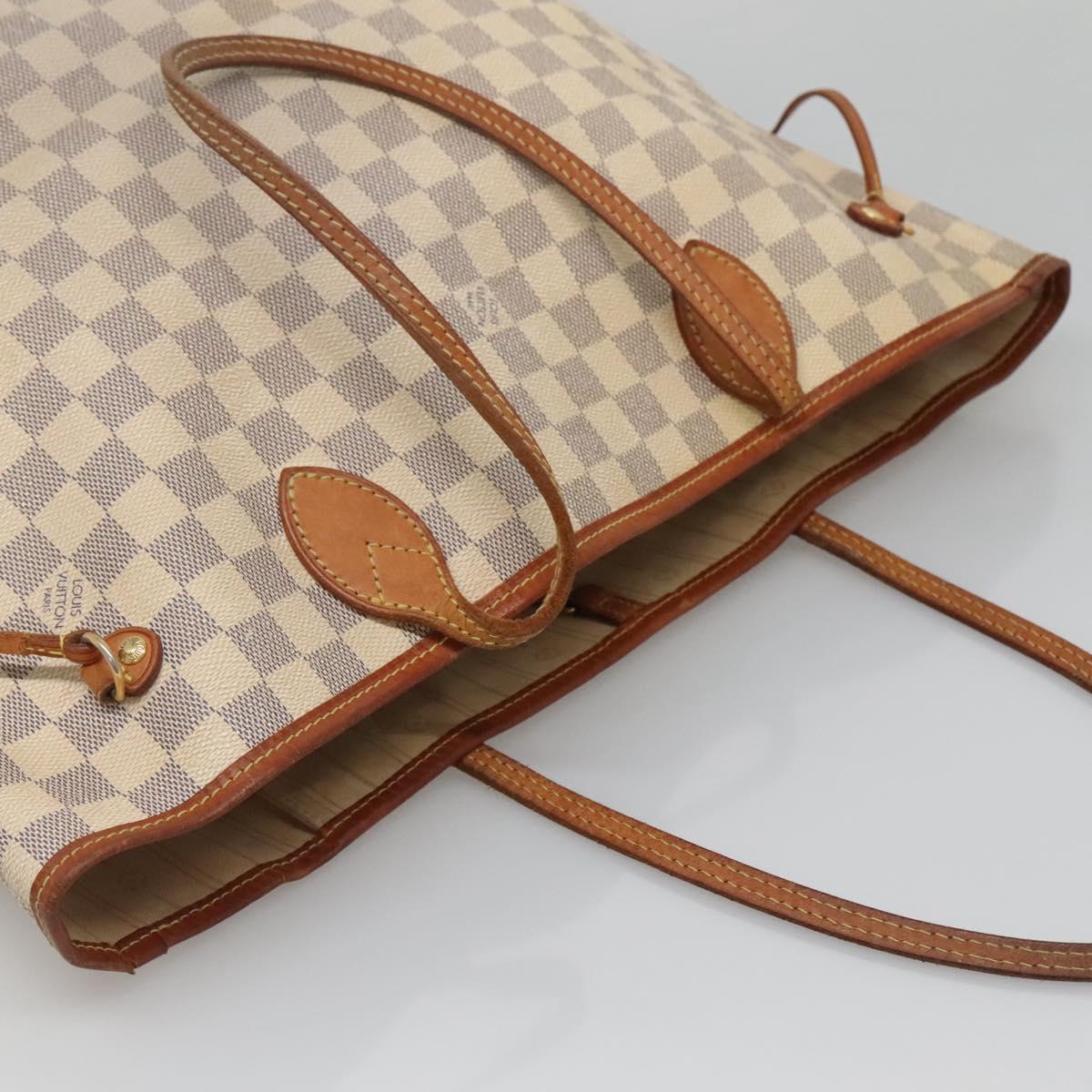 LOUIS VUITTON Damier Azur Neverfull MM Tote Bag N41605 LV Auth 129883