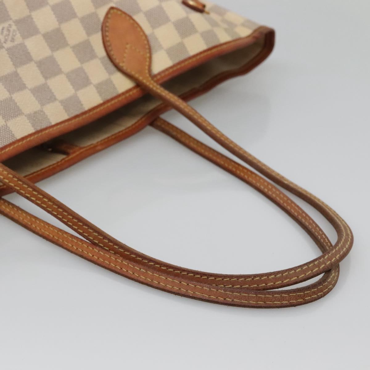 LOUIS VUITTON Damier Azur Neverfull MM Tote Bag N41605 LV Auth 129883