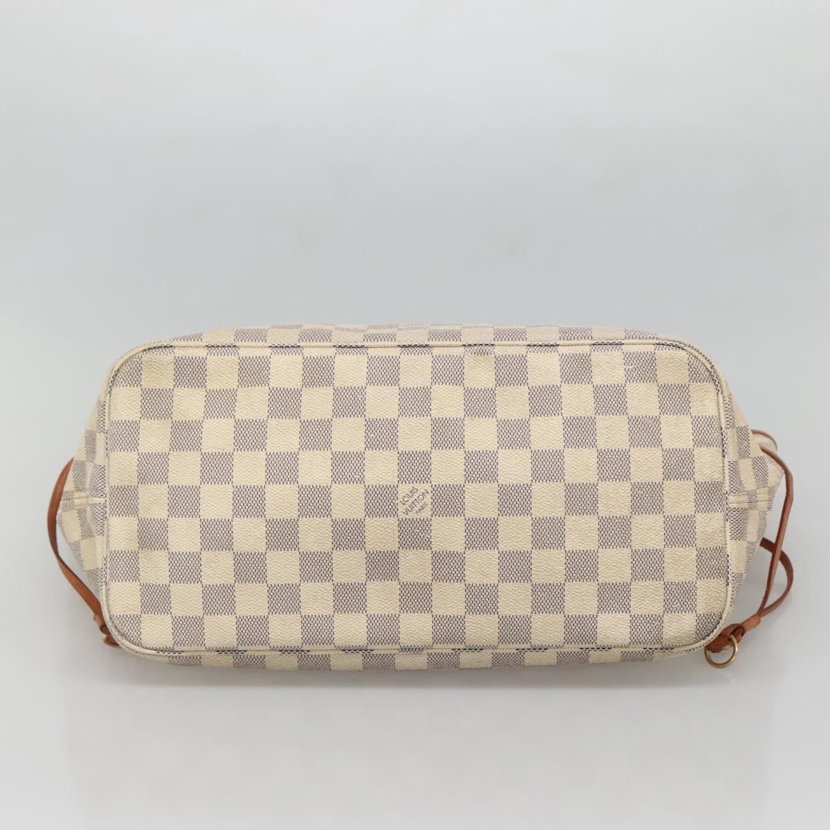 LOUIS VUITTON Damier Azur Neverfull MM Tote Bag N41605 LV Auth 129883