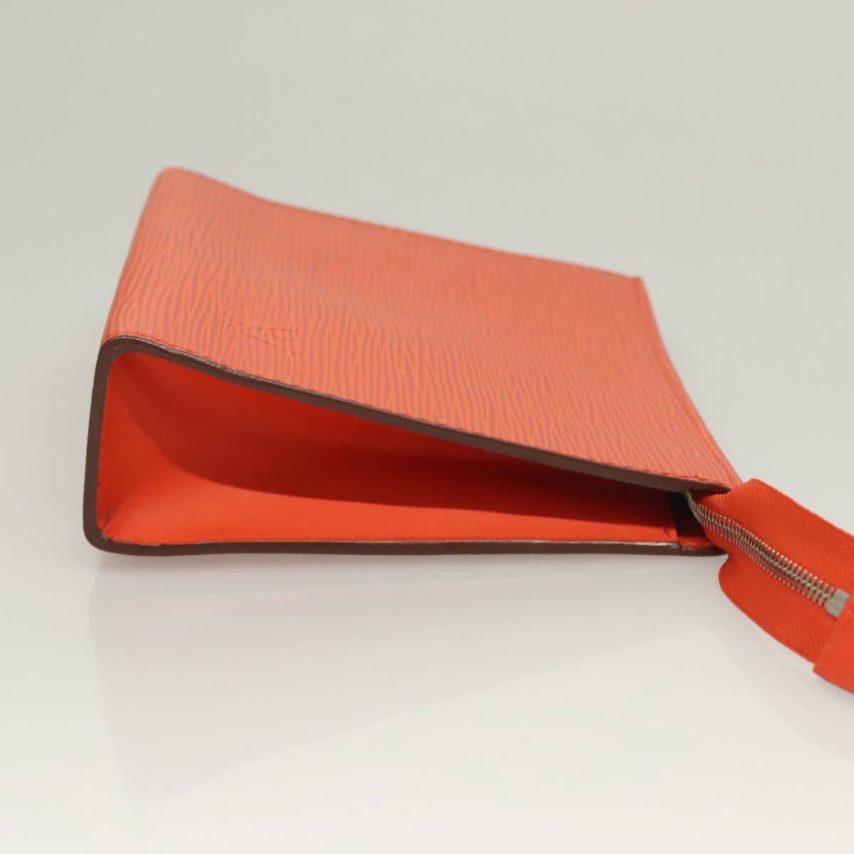 LOUIS VUITTON Epi Posh Toilet Pouch Orange Pimon M41084 LV Auth 129899