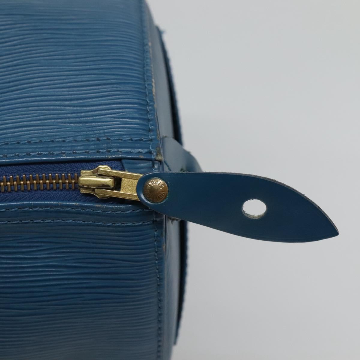 LOUIS VUITTON Epi Speedy 35 Hand Bag Toledo Blue M42995 LV Auth 129906