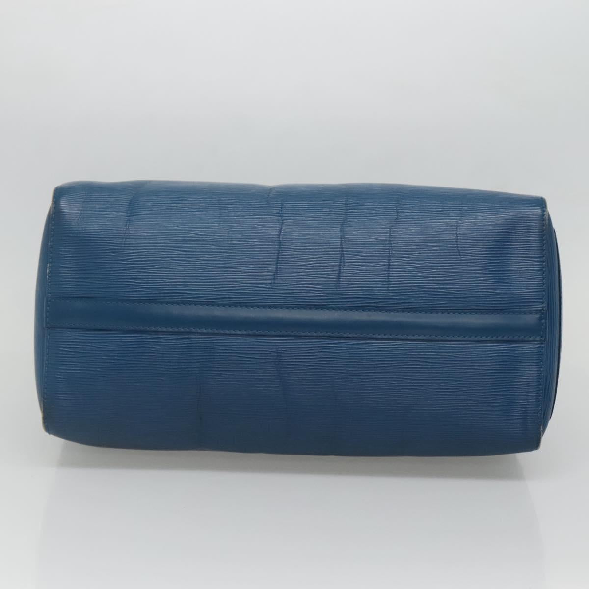 LOUIS VUITTON Epi Speedy 35 Hand Bag Toledo Blue M42995 LV Auth 129906