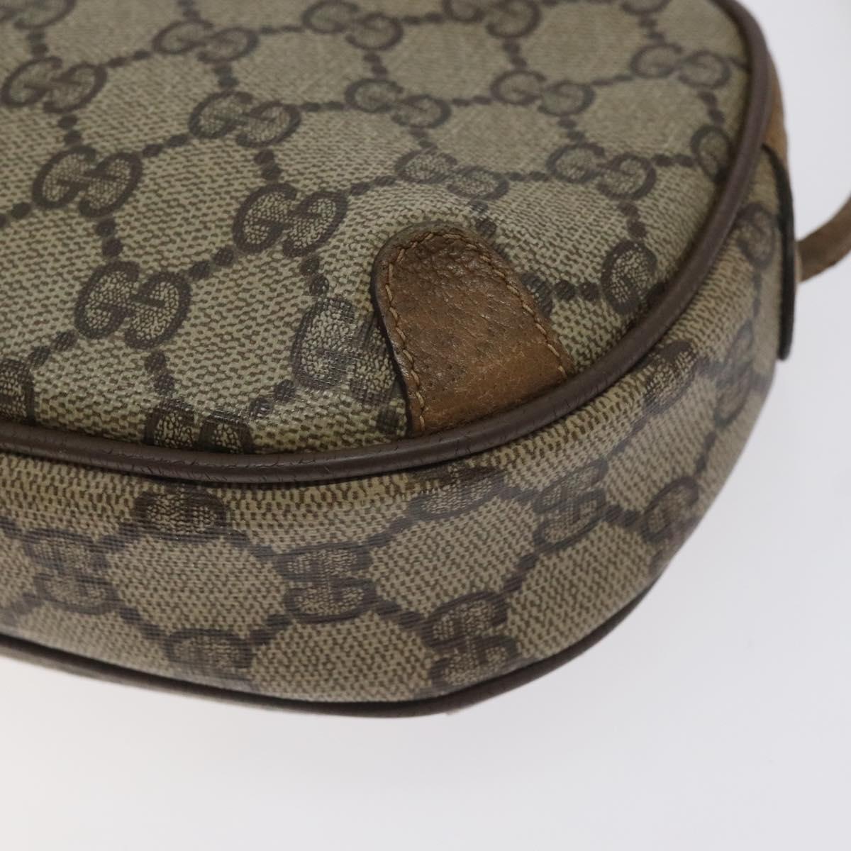 GUCCI GG Supreme Web Sherry Line Bag PVC Beige Gold 89 02 066 Auth 129909