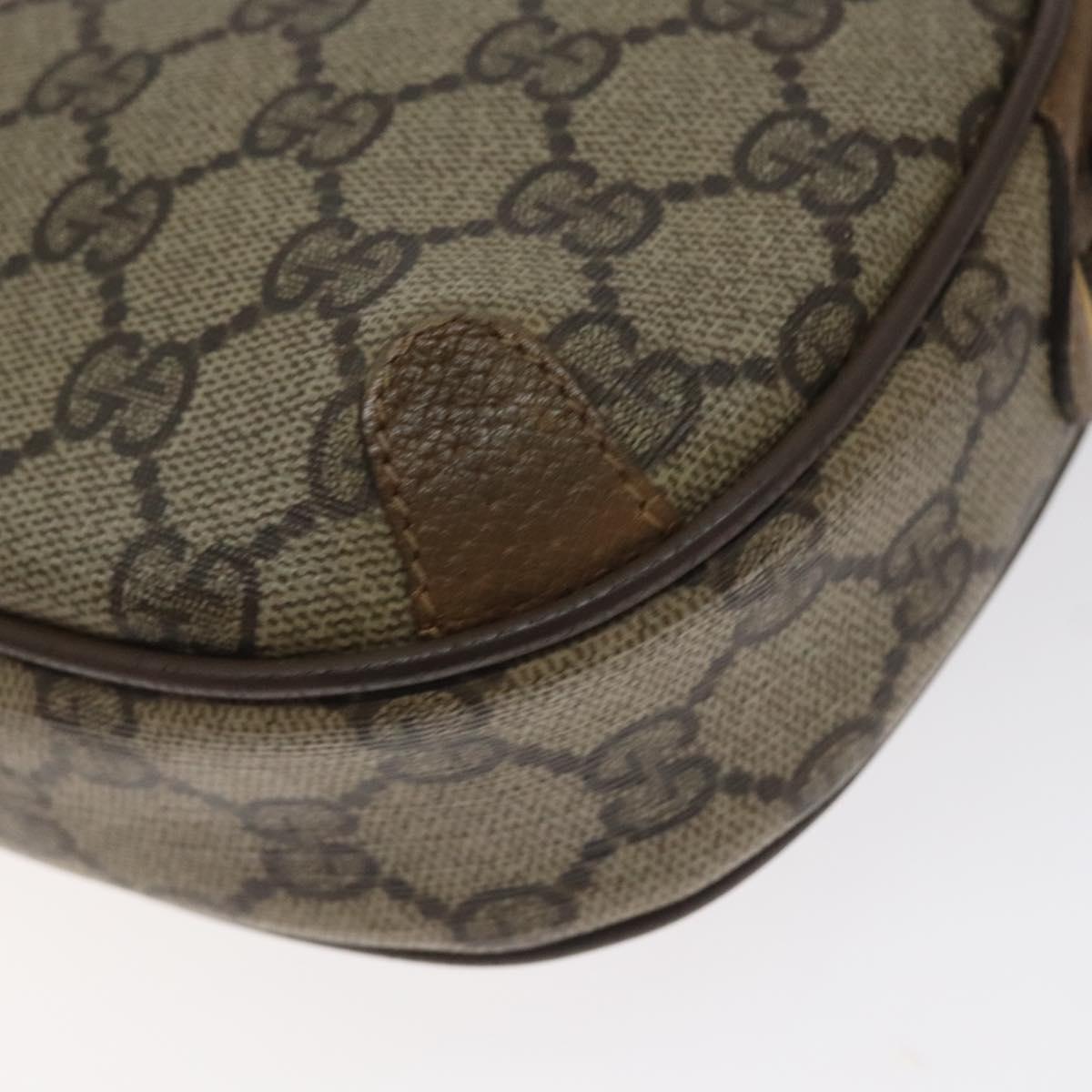 GUCCI GG Supreme Web Sherry Line Bag PVC Beige Gold 89 02 066 Auth 129909
