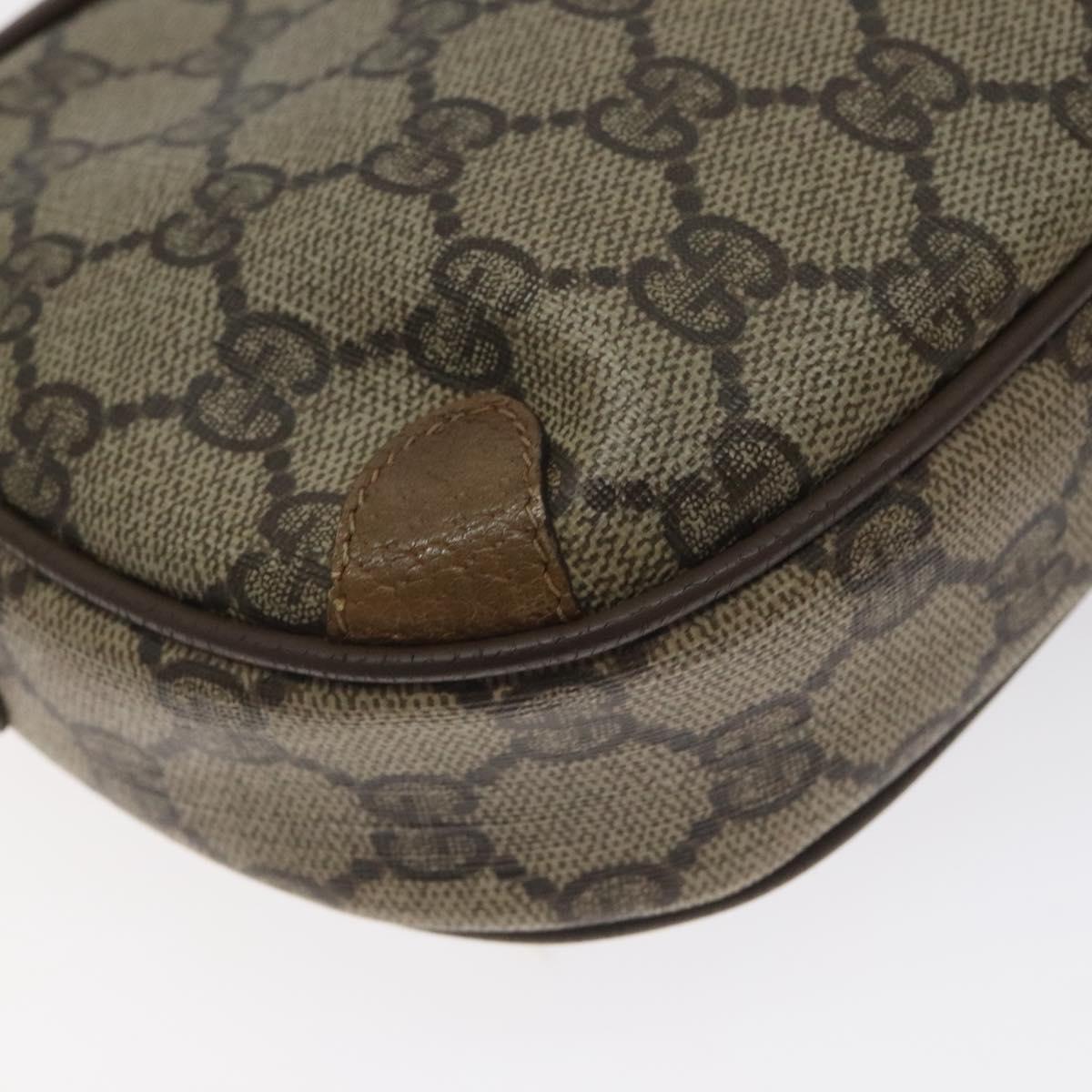 GUCCI GG Supreme Web Sherry Line Bag PVC Beige Gold 89 02 066 Auth 129909