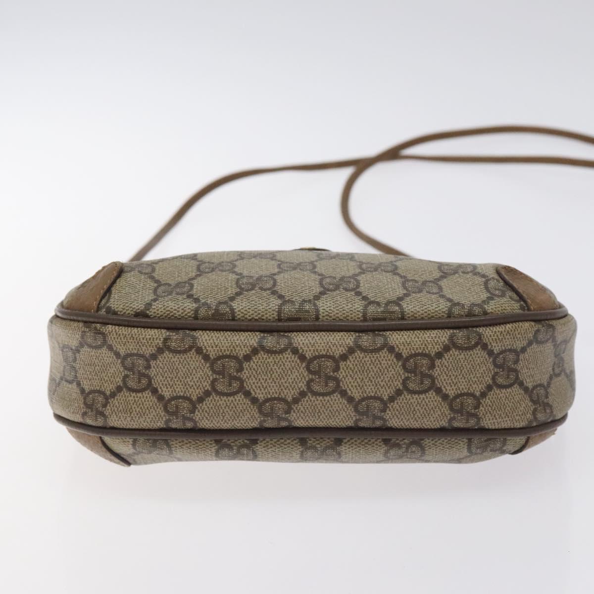 GUCCI GG Supreme Web Sherry Line Bag PVC Beige Gold 89 02 066 Auth 129909