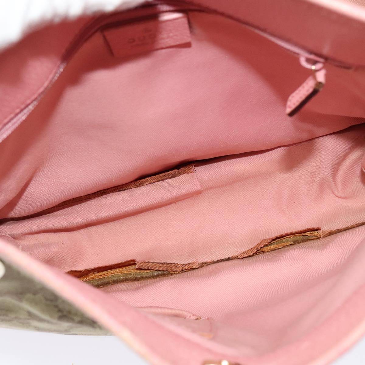 GUCCI GG Canvas Shoulder Bag Beige Gold 120841 Auth 129913
