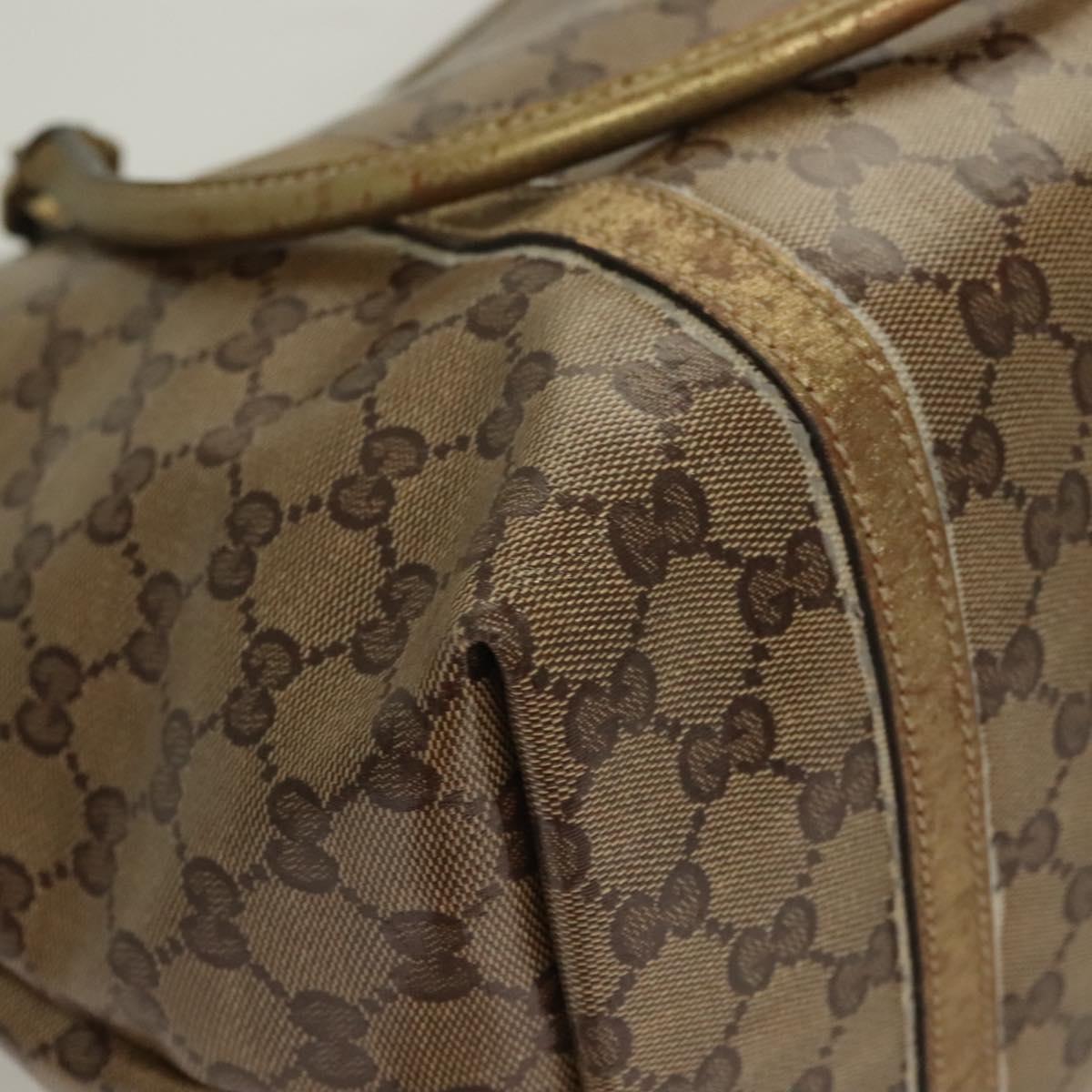GUCCI GG Crystal Tote Bag Coated Canvas Beige Gold 197953 Auth 129915