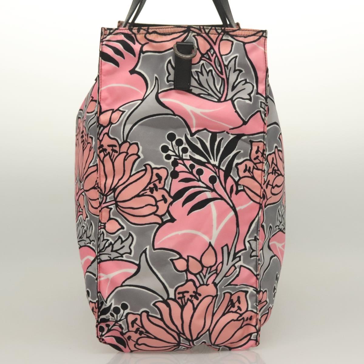 PRADA Tote Bag Nylon 2way Pink Silver Auth 129937