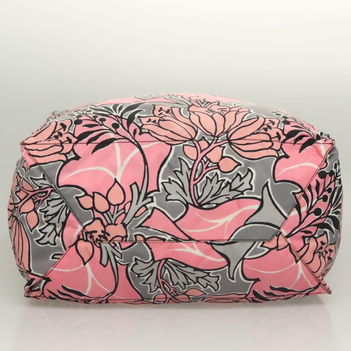 PRADA Tote Bag Nylon 2way Pink Silver Auth 129937