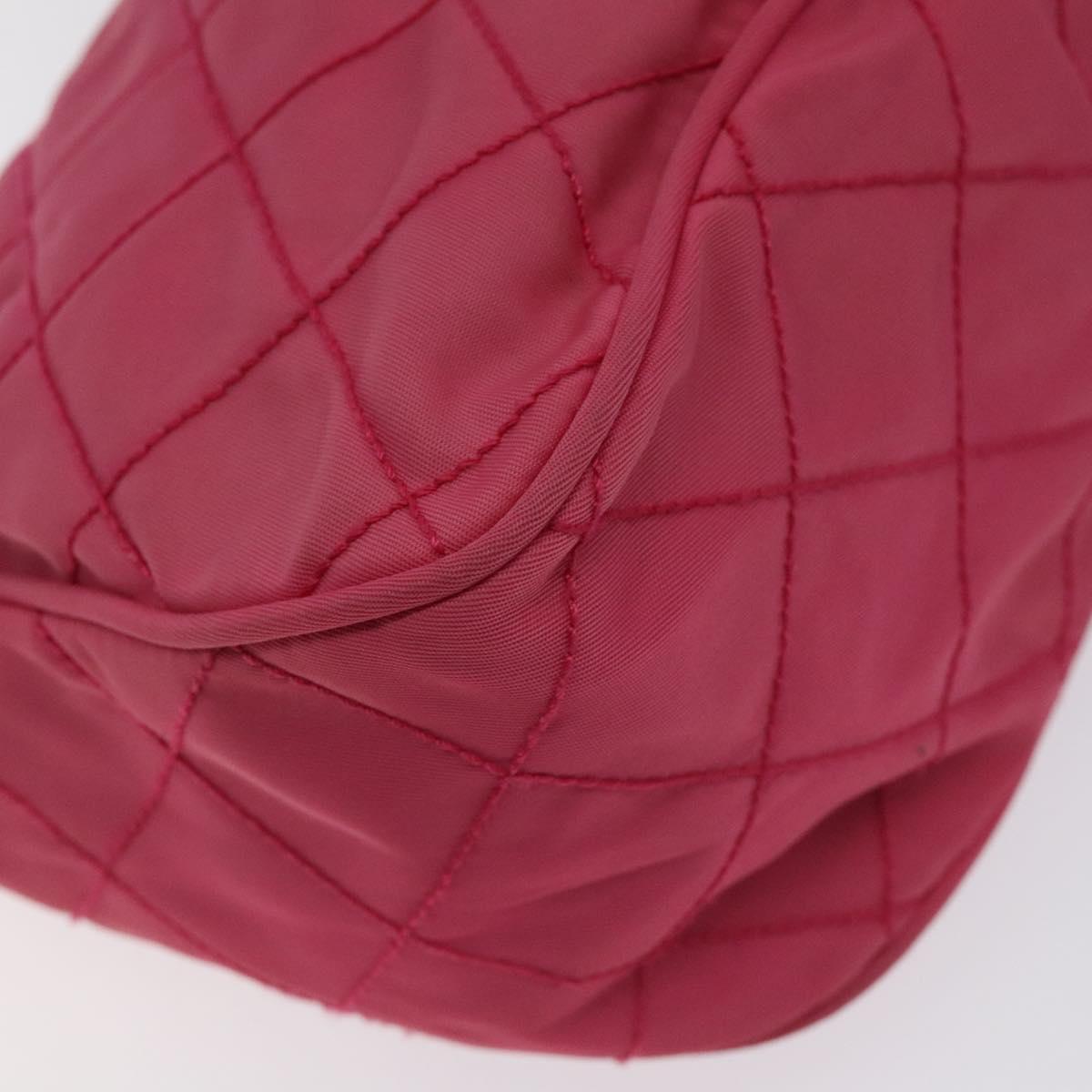 PRADA Pouch Nylon Pink Silver Auth 129940