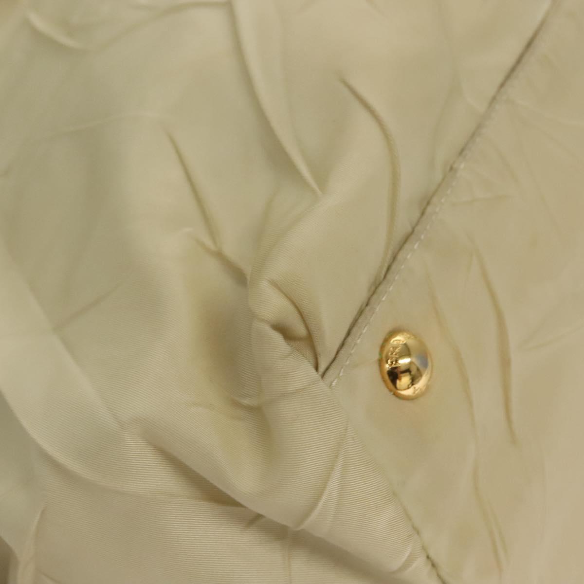 PRADA Hand Bag Nylon Beige Gold Auth 129942