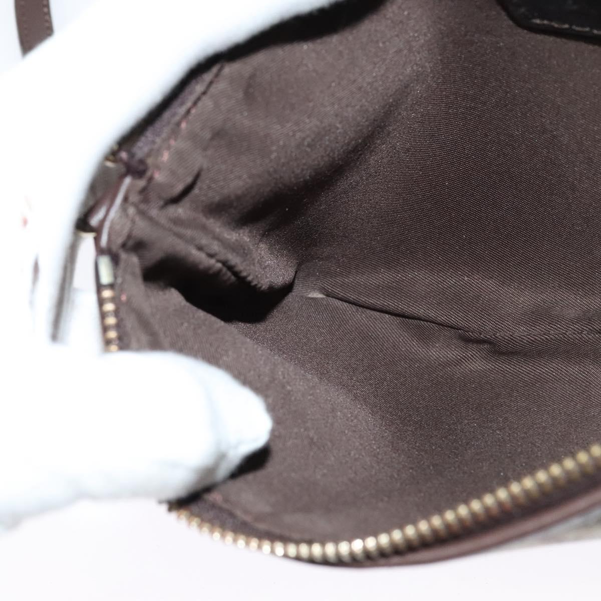 BURBERRY Nova Check Shoulder Bag PVC Beige Gold Auth 129948