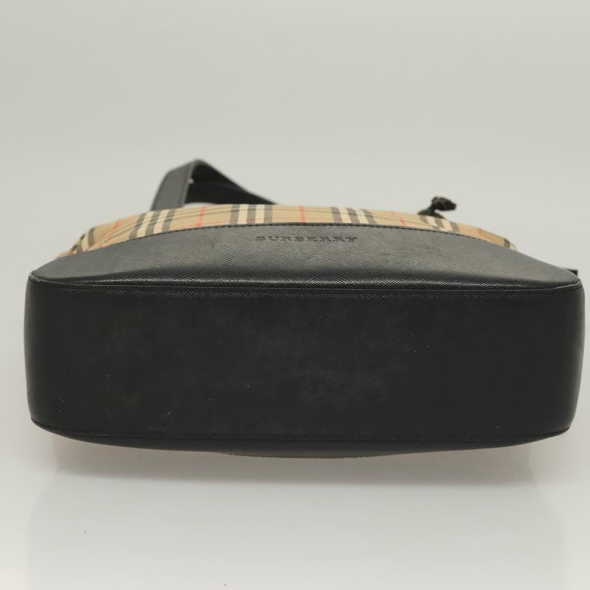 BURBERRY Nova Check Tote Bag Canvas Beige Gold Auth 129949