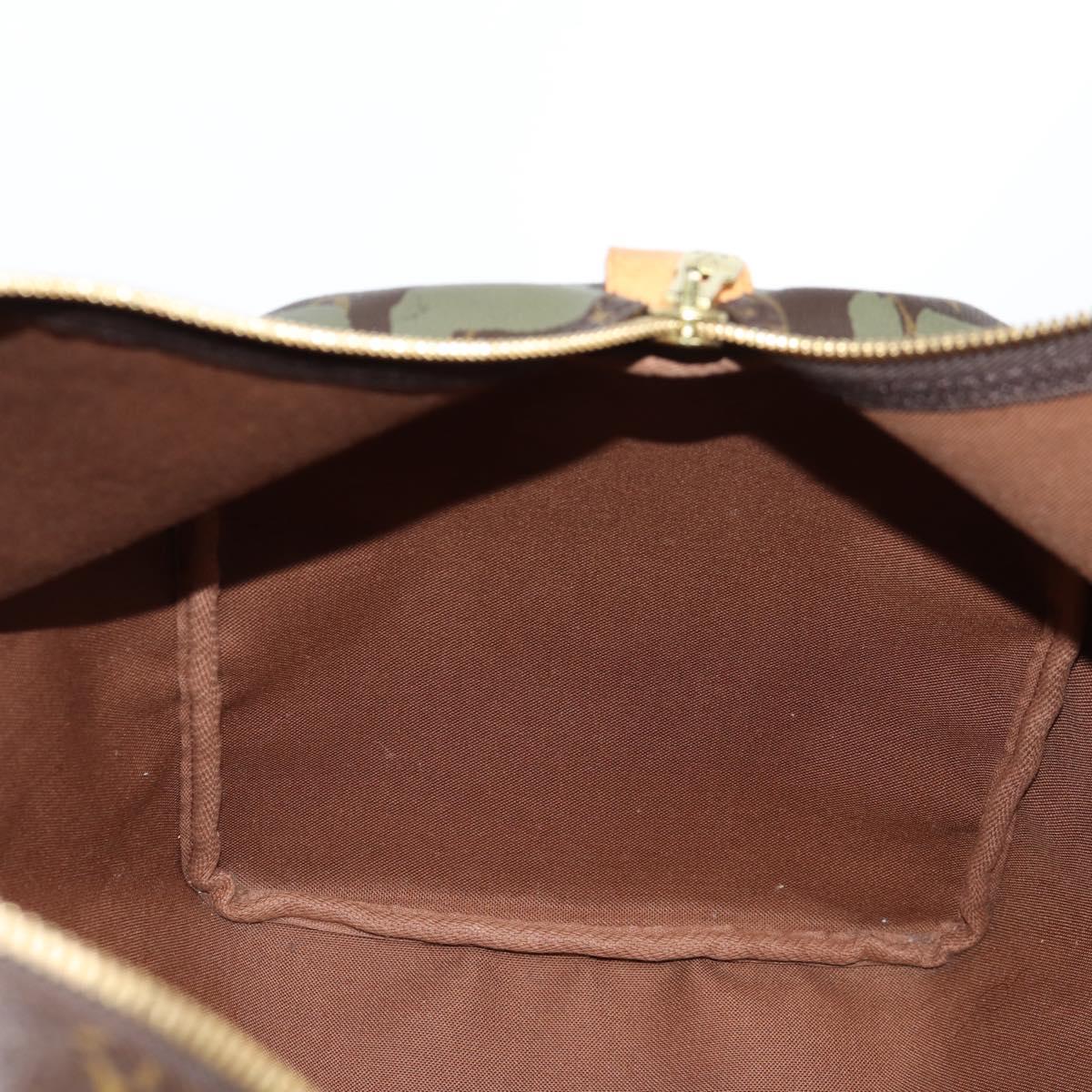 LOUIS VUITTON Monogram Graffiti Keepall 50 Boston Bag Khaki M92196 Auth 129961V