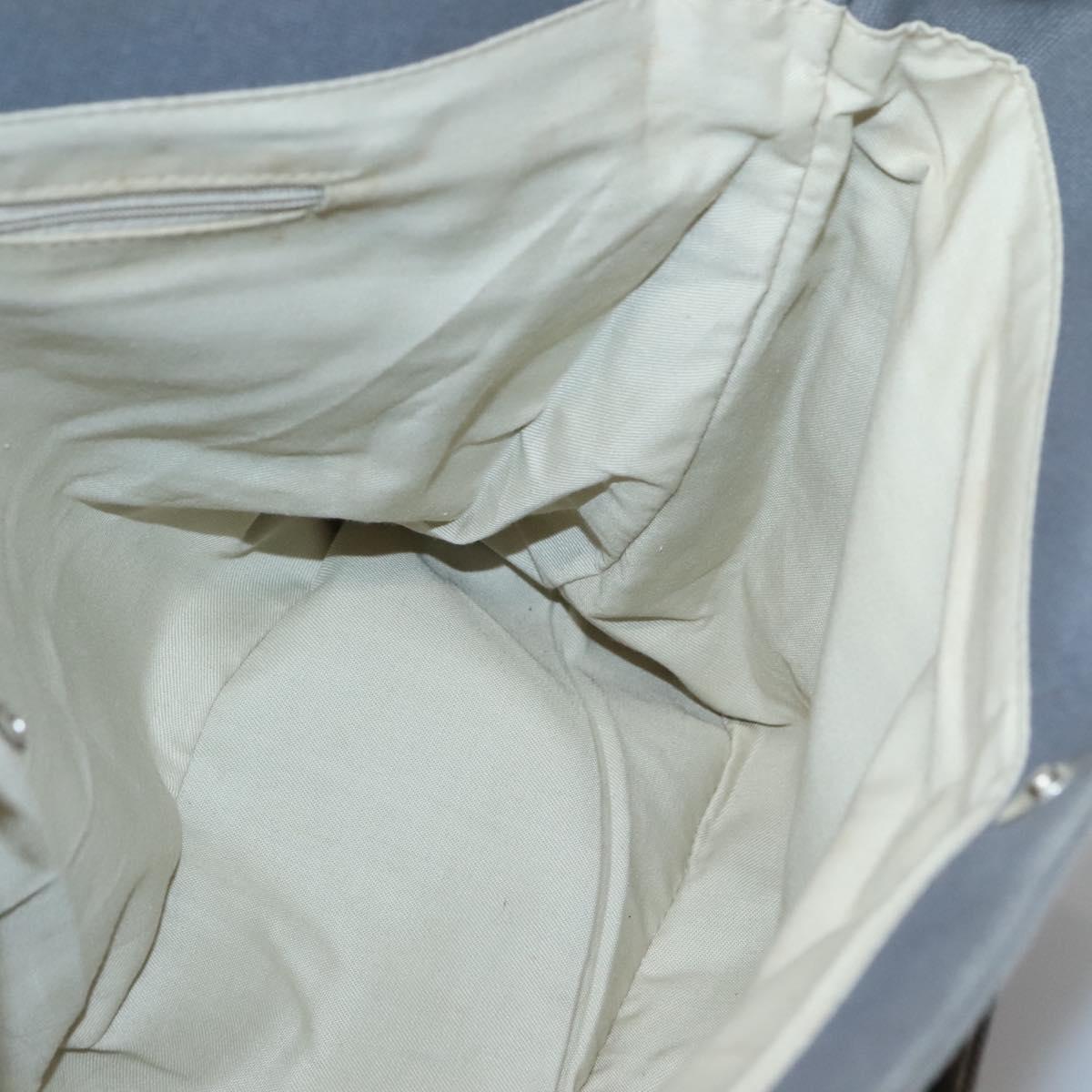 Burberrys Blue Label Tote Bag Canvas Gray Silver Auth 129965