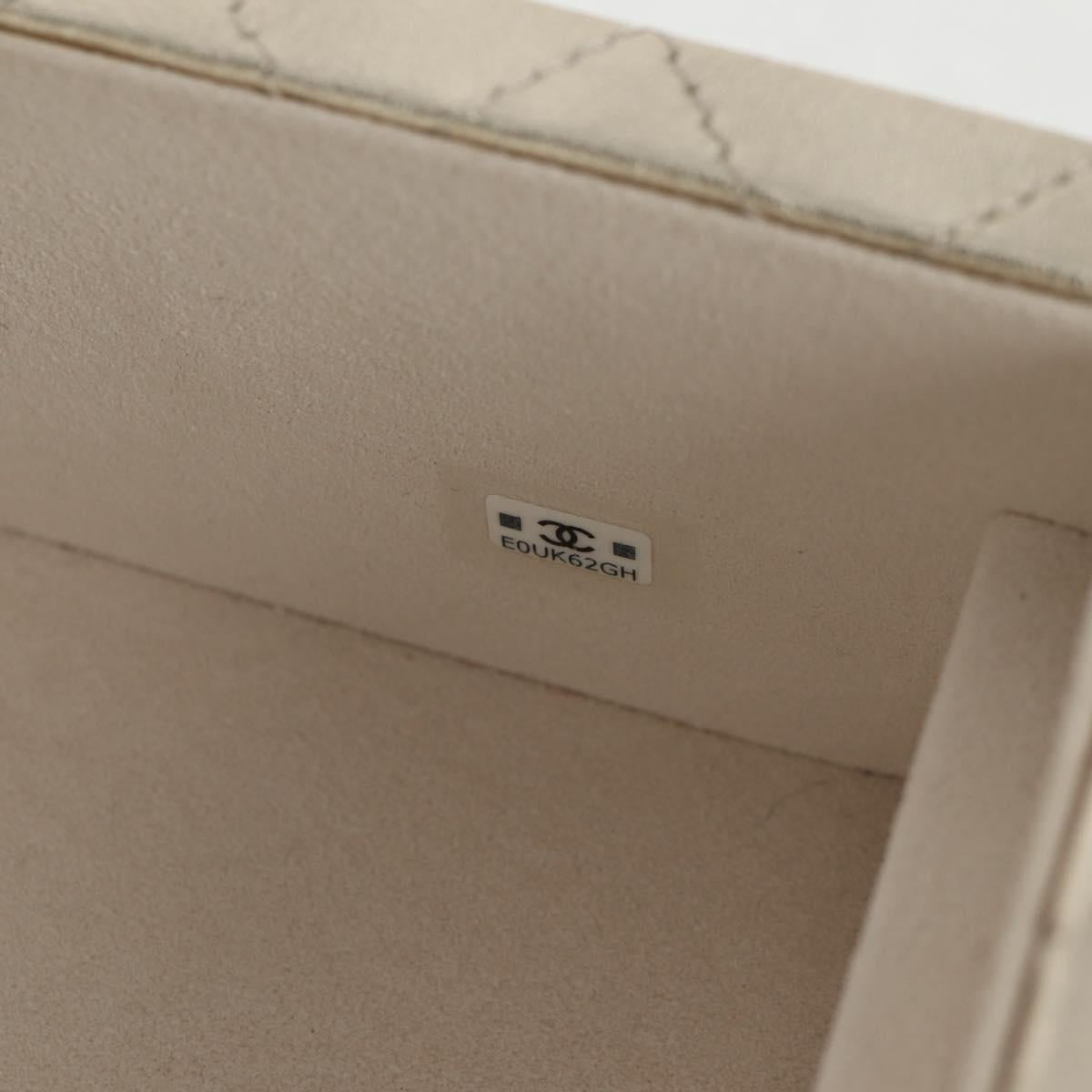 CHANEL Matelasse Jewelry Case Jewelry Box Lamb Skin Gold CC Auth 129974SM