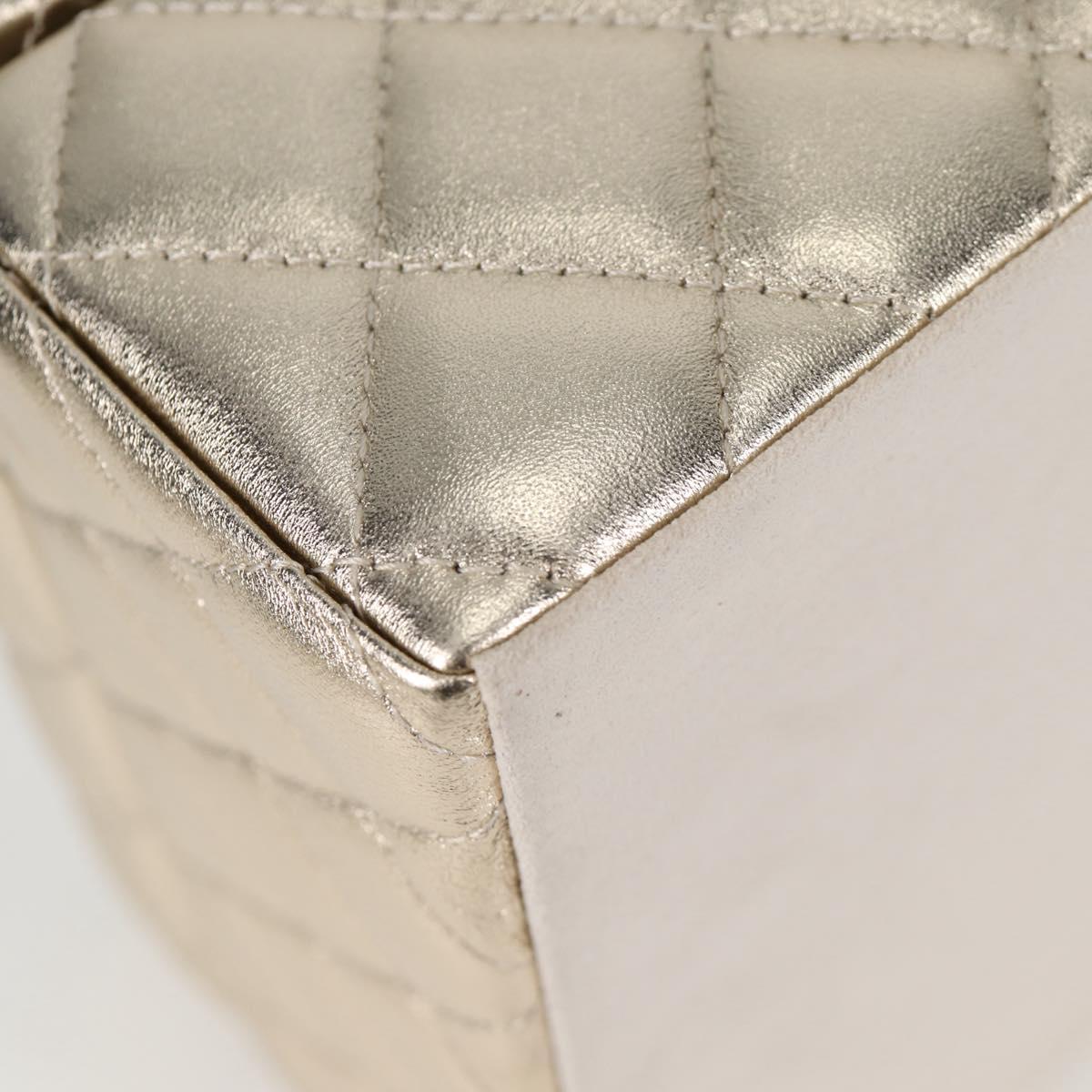 CHANEL Matelasse Jewelry Case Jewelry Box Lamb Skin Gold CC Auth 129974SM