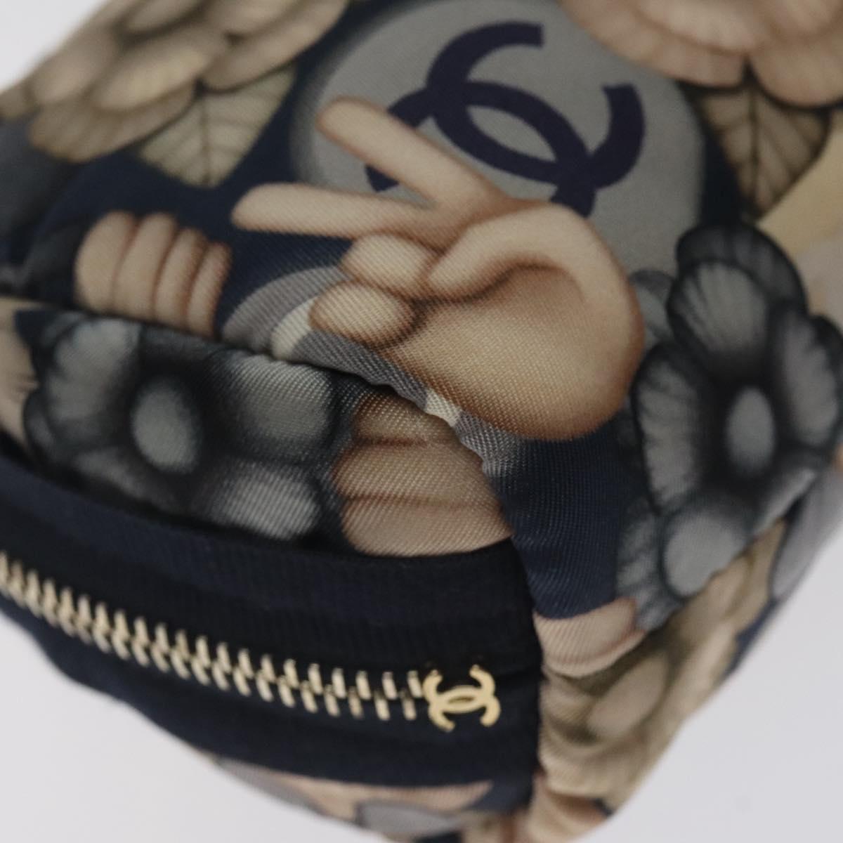 CHANEL COCO Mark Pouch Nylon Navy CC Auth 129975V