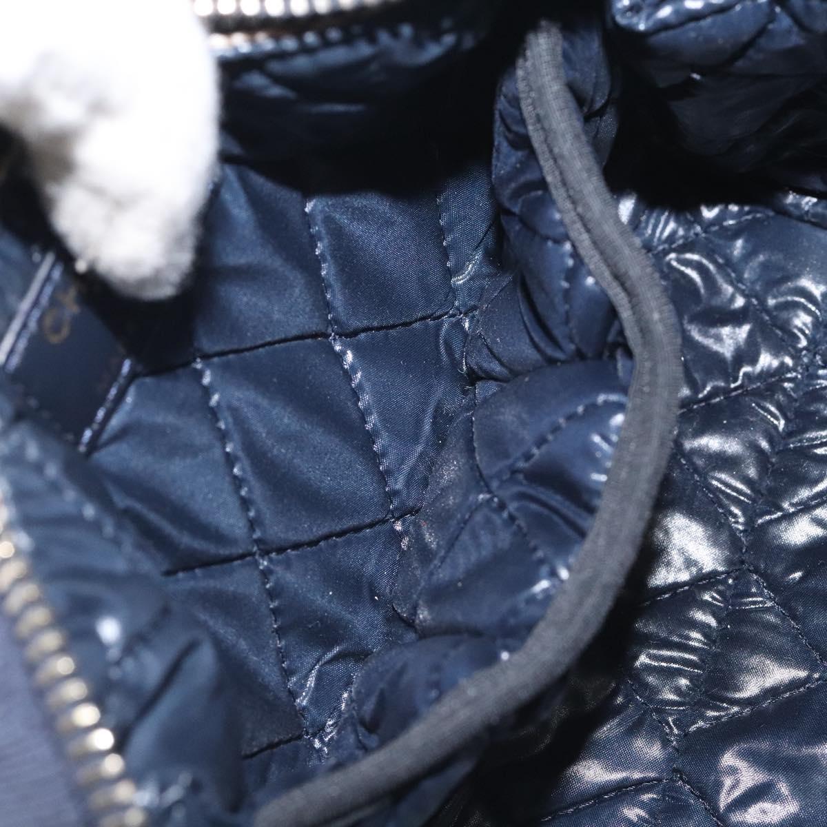 CHANEL COCO Mark Pouch Nylon Navy CC Auth 129975V