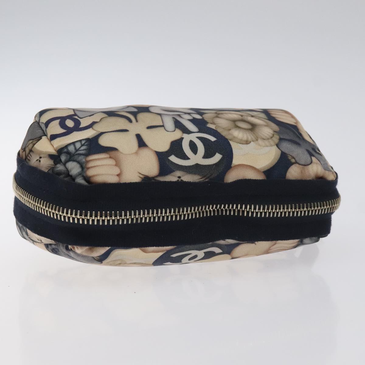 CHANEL COCO Mark Pouch Nylon Navy CC Auth 129975V