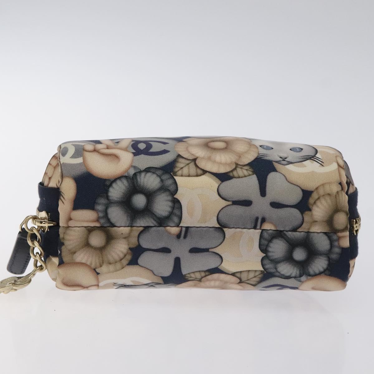 CHANEL COCO Mark Pouch Nylon Navy CC Auth 129975V