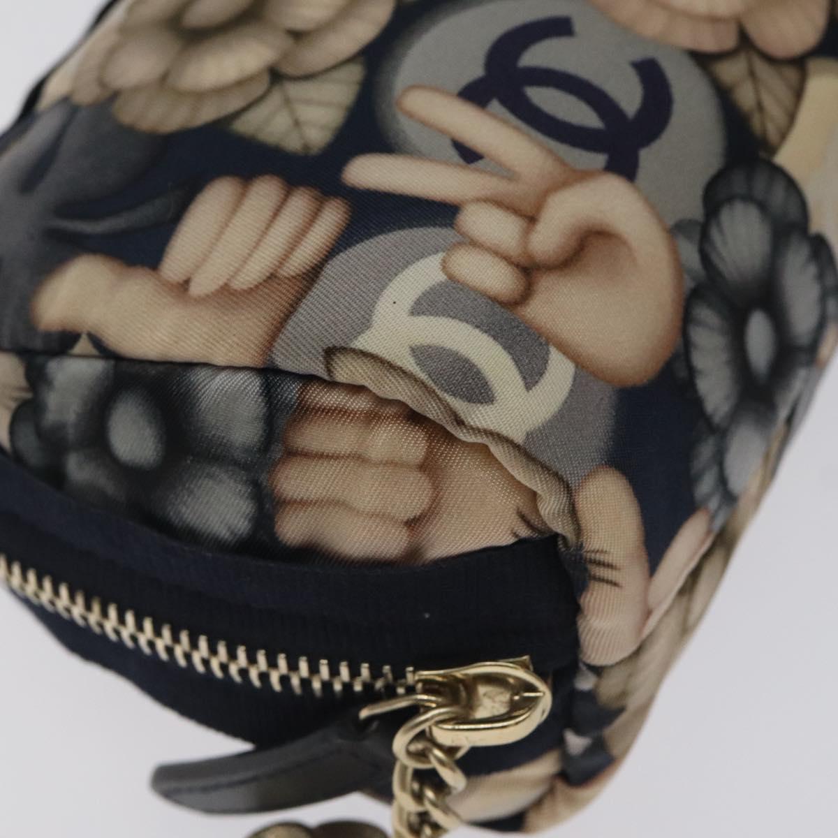 CHANEL COCO Mark Pouch Nylon Navy CC Auth 129975V