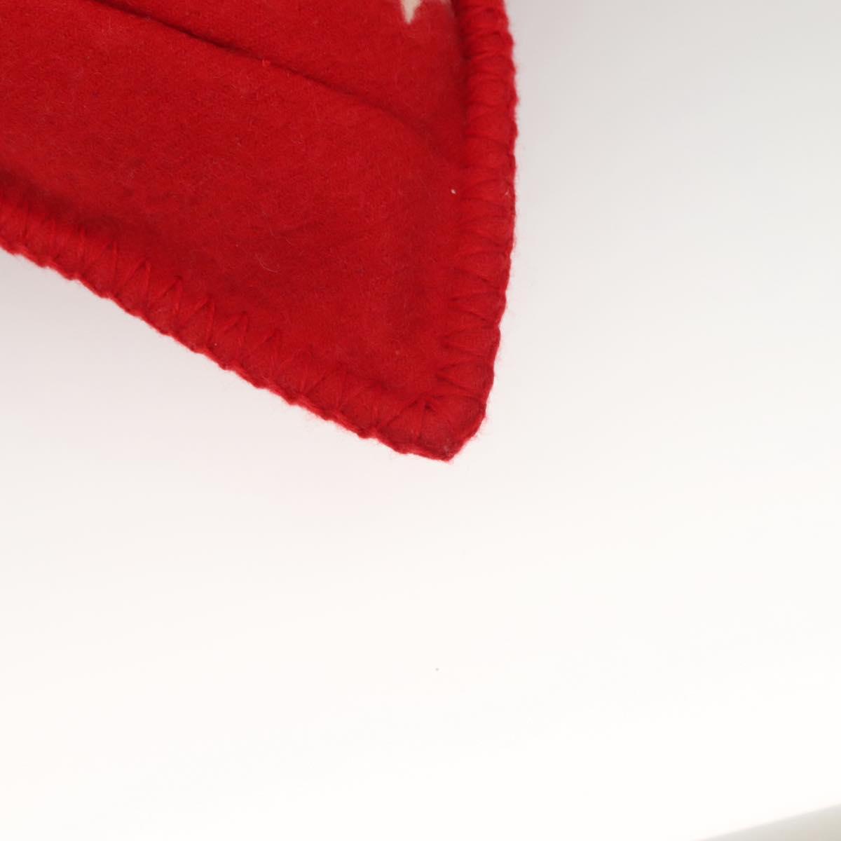 LOUIS VUITTON Pillow Cushion Wool Red MP1886 LV Auth 129979M