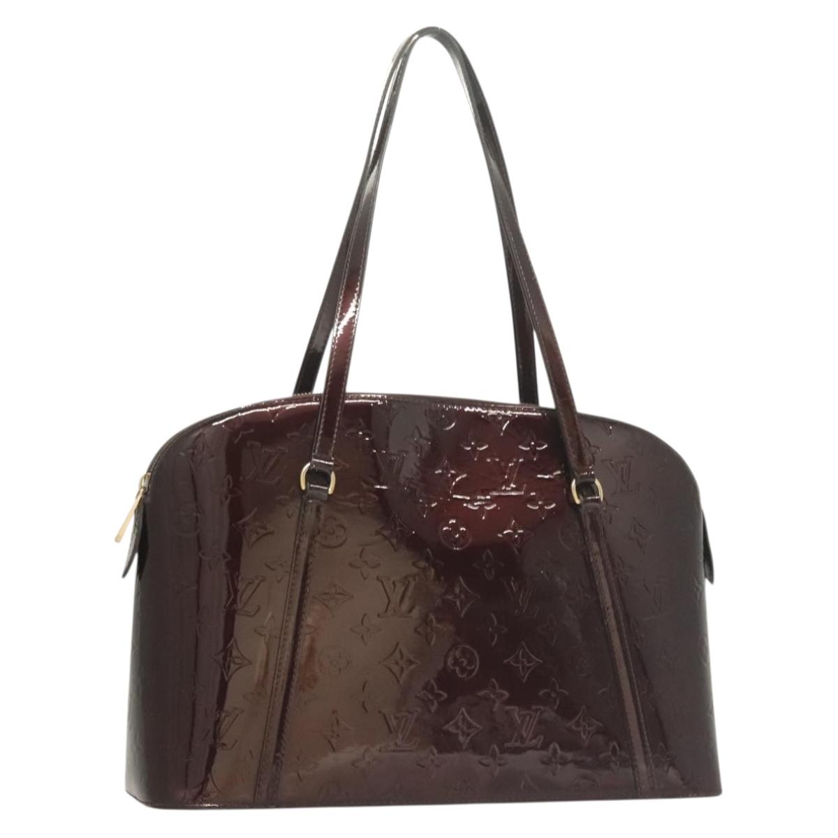 LOUIS VUITTON Vernis Avalon Zip Tote Bag Rouge Favist M91745 LV Auth 129986