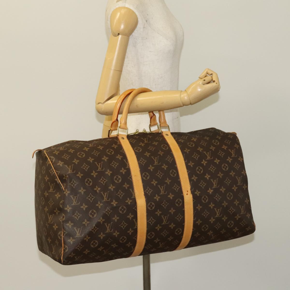 LOUIS VUITTON Monogram Keepall 55 Boston Bag M41424 LV Auth 129995V