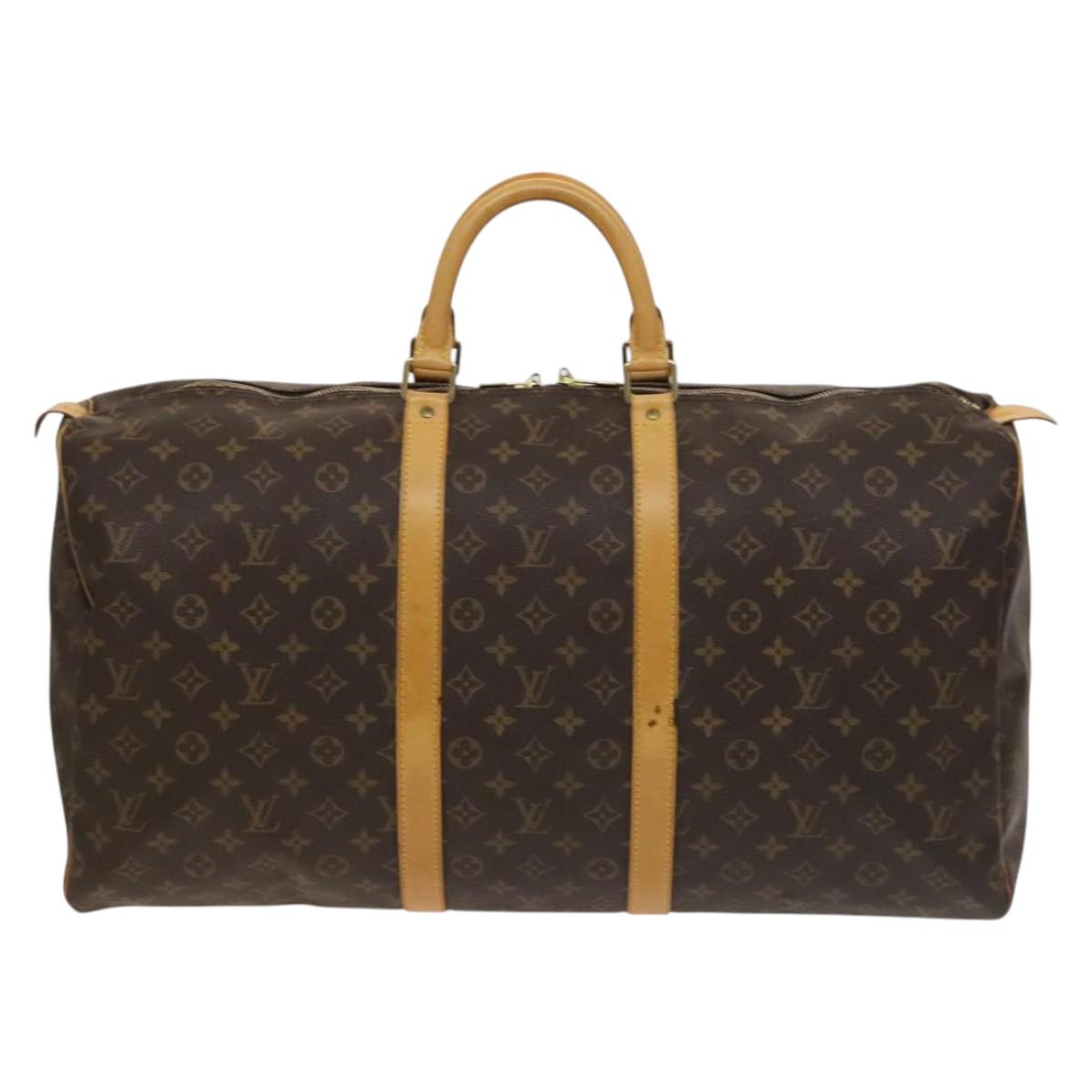 LOUIS VUITTON Monogram Keepall 55 Boston Bag M41424 LV Auth 129995V