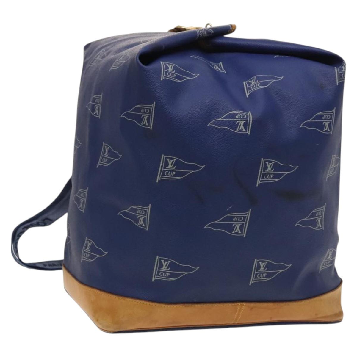 LOUIS VUITTON LV Cup Sac Marine Shoulder Bag PVC Leather Blue A24014 Auth 130043
