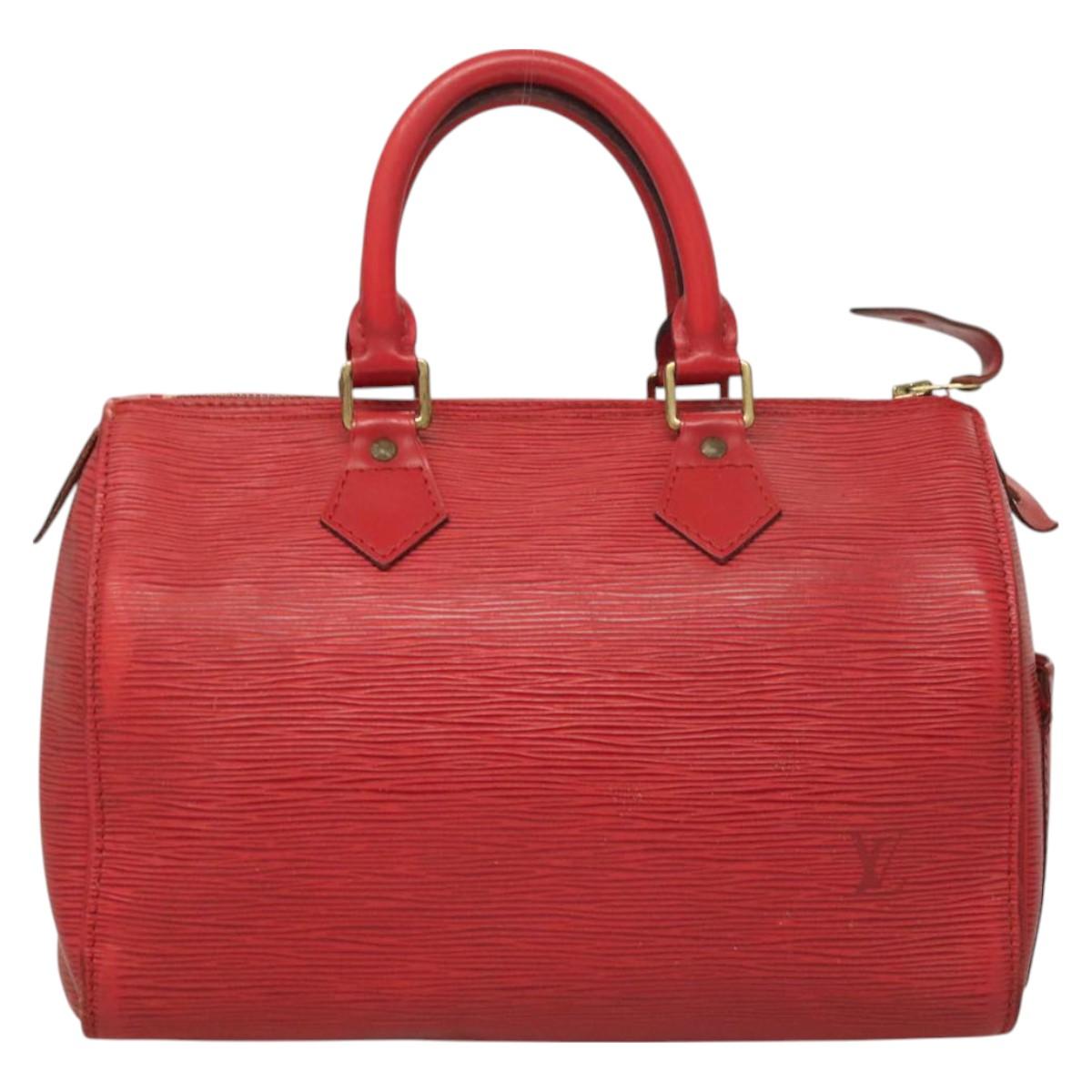 LOUIS VUITTON Epi Speedy 25 Hand Bag Castilian Red M43017 LV Auth 130045