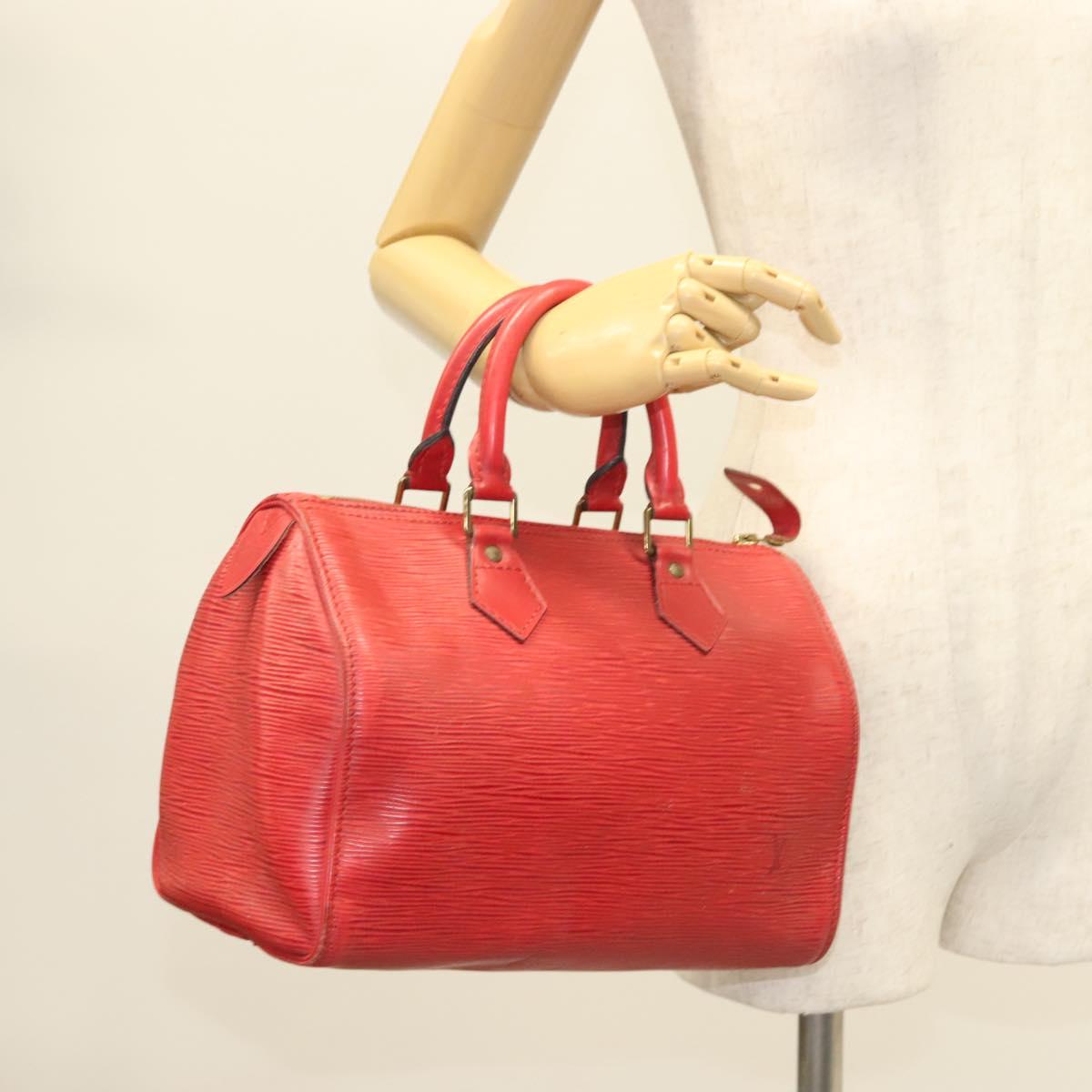 LOUIS VUITTON Epi Speedy 25 Hand Bag Castilian Red M43017 LV Auth 130045
