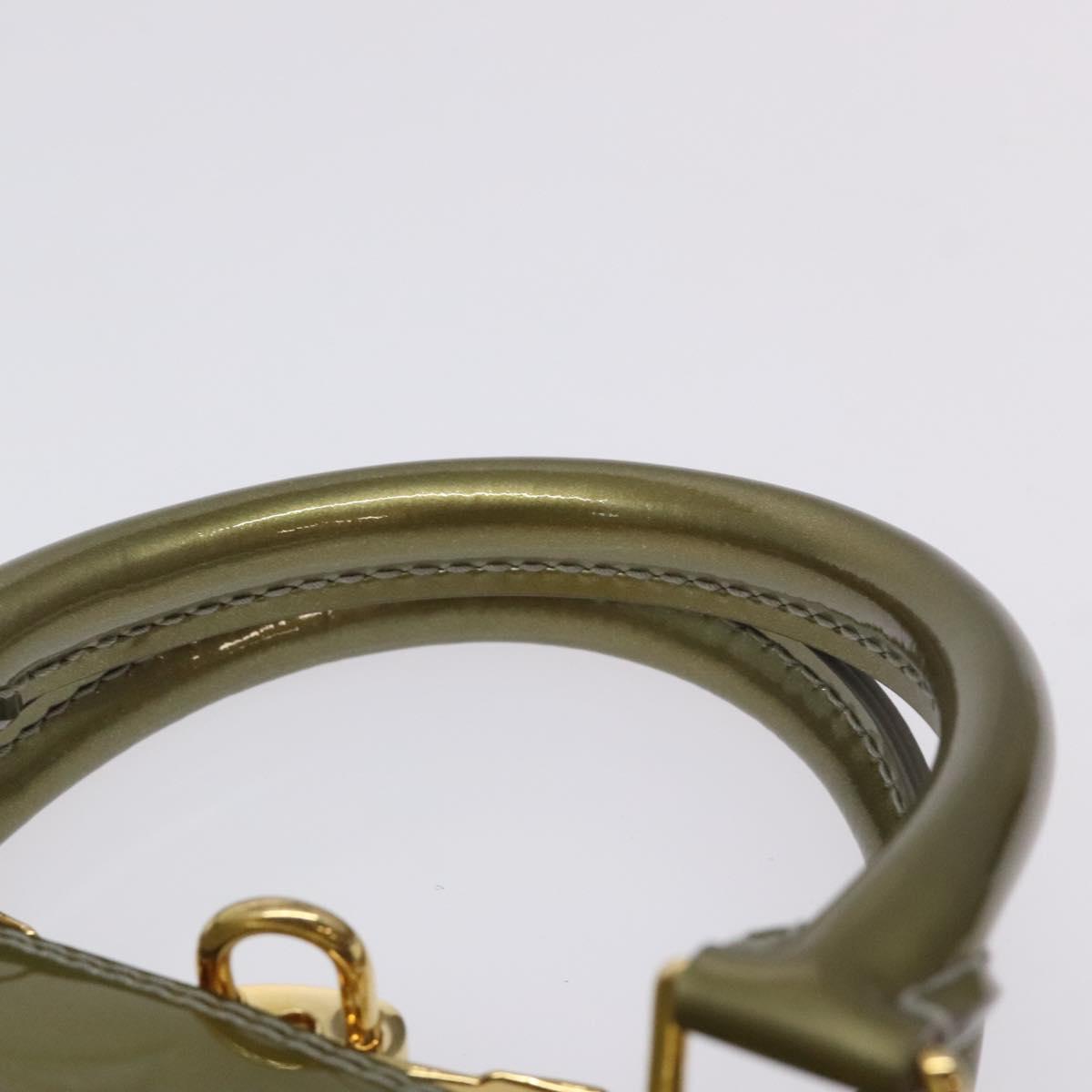 LOUIS VUITTON Monogram Vernis Alma PM Hand Bag Beige poodle M91751 Auth 130047