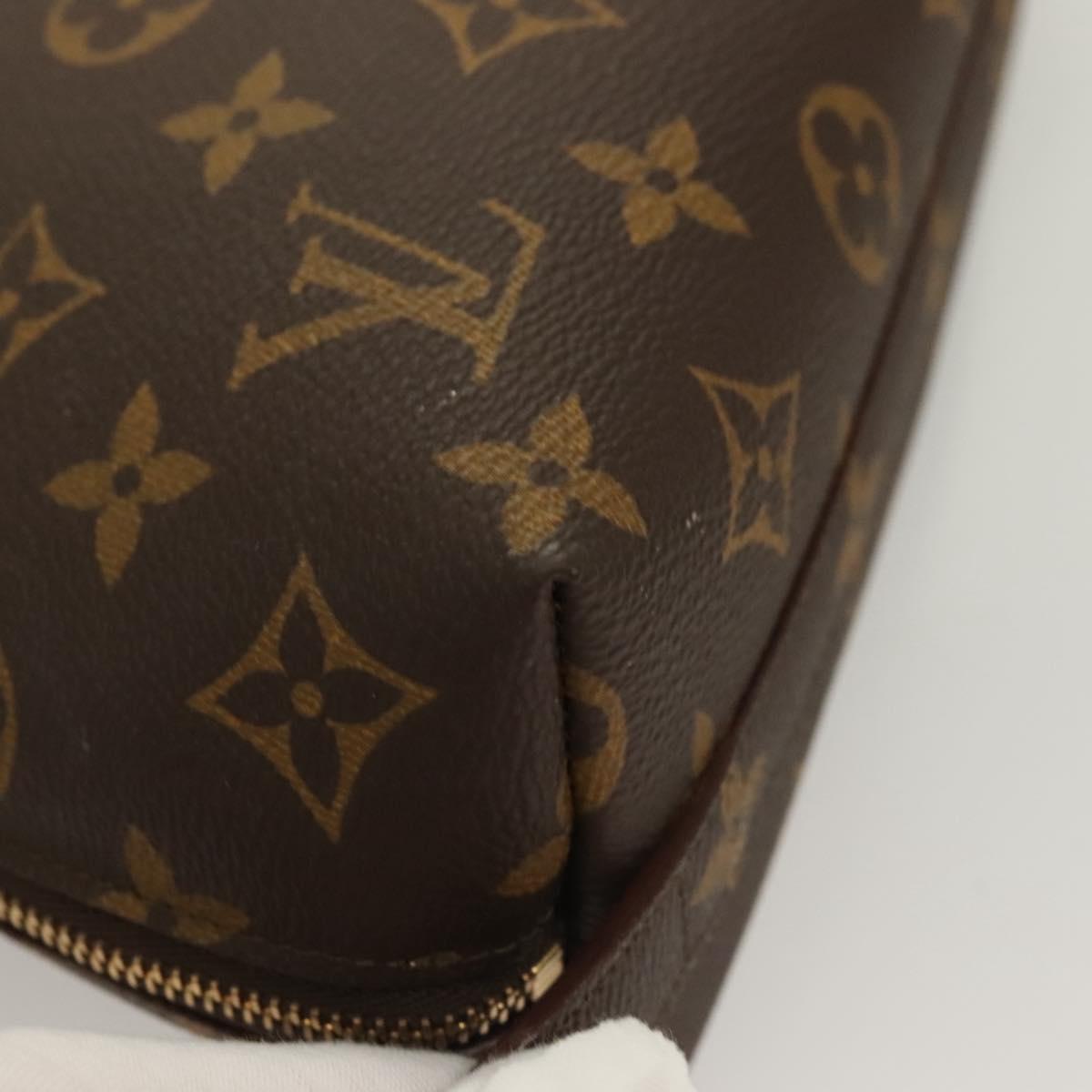 LOUIS VUITTON Monogram Trousse Demi Ronde Cosmetic Pouch M47520 LV Auth 130054