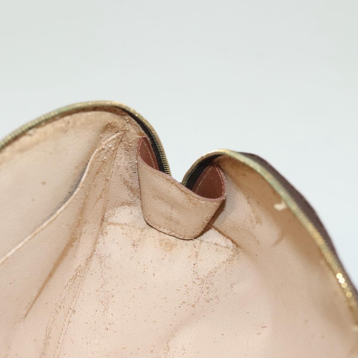 LOUIS VUITTON Monogram Trousse Demi Ronde Cosmetic Pouch M47520 LV Auth 130054