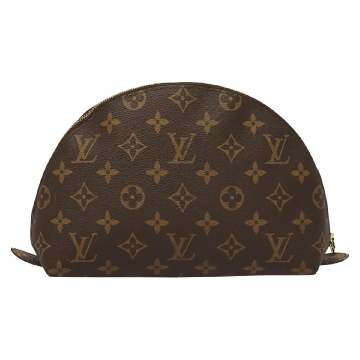 LOUIS VUITTON Monogram Trousse Demi Ronde Cosmetic Pouch M47520 LV Auth 130054