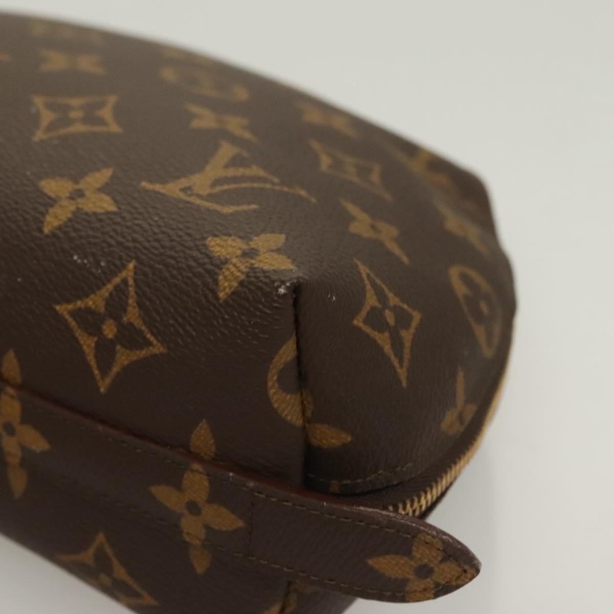 LOUIS VUITTON Monogram Trousse Demi Ronde Cosmetic Pouch M47520 LV Auth 130054