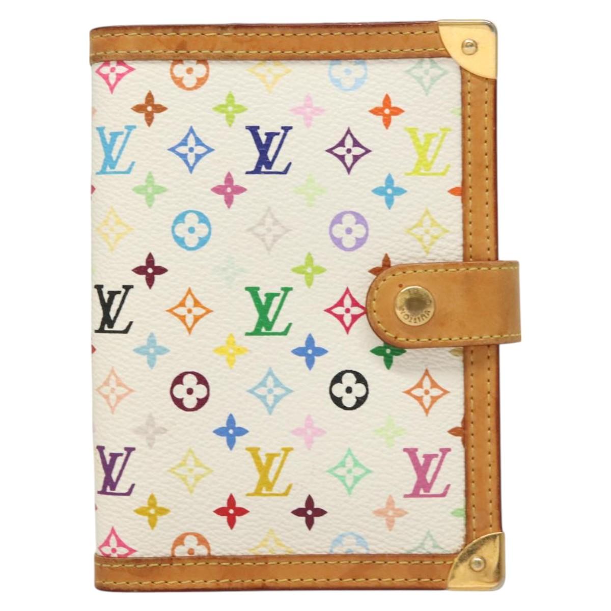LOUIS VUITTON Multicolor Agenda PM Day Planner Cover White R21074 Auth 130058